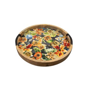 Bandeja Decorativa Madeira Linha Lammie Berry Blue 35cm