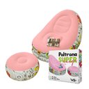 Ver imagem 3 de Poltrona Inflável Super Lounge Grafite com Puff Aveludado Vg Plus Rosa