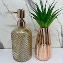 Ver imagem 4 de Conjunto decoração porta sabonete líquido + vaso rose gold