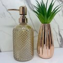 Ver imagem 3 de Conjunto decoração porta sabonete líquido + vaso rose gold