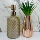 Ver imagem 2 de Conjunto decoração porta sabonete líquido + vaso rose gold