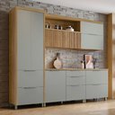 Ver imagem 1 de Cozinha Modulada 5 Peças 7 Portas 6 Gavetas Ripado Marquesa 100 Mdf