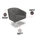 Ver imagem 3 de Poltrona Sala Decorativa Stella Base Giratória Cromada Sintético D03 - D’Rossi