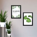 Ver imagem 1 de Kit 2 Quadros Lavanderia - Plantas 33x24cm:madeira Preta
