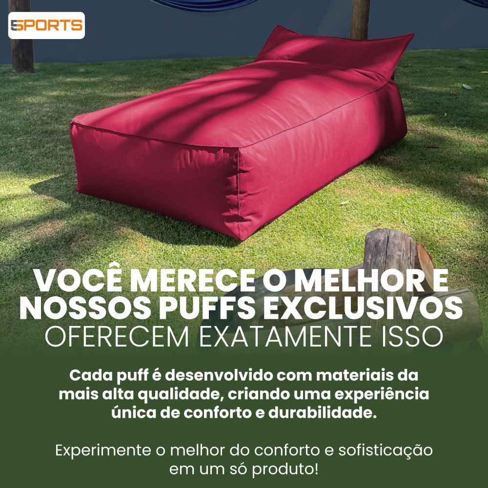 Puff Espreguiçadeira Gigante Longa Jardim Varanda Piscina Por do Sol Proteção Raio UV Secagem rápida - 2