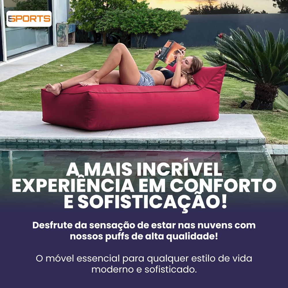 Puff Espreguiçadeira Gigante Longa Jardim Varanda Piscina Por do Sol Proteção Raio UV Secagem rápida - 3