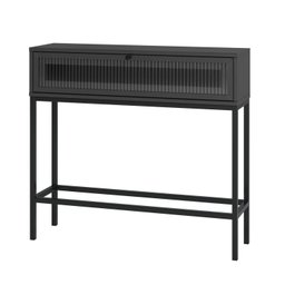 Aparador 1 Porta de Vidro Canelado Aço Euforia Yescasa - 4