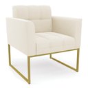 Ver imagem 1 de Poltrona Elisa Veludo Base Metálica Industrial Dourado - D'Rossi Verde