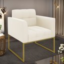 Ver imagem 2 de Poltrona Elisa Veludo Base Metálica Industrial Dourado - D'Rossi Verde