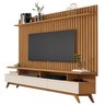 Rack com Painel para TV até 72 Polegadas Ripado Pés Madeira Maciça Classic - 2