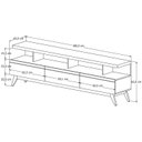 Ver imagem 3 de Rack com Painel Ripado para TV até 72 Polegadas MDF 185,5CMX197CM Pés em Madeira Maciça Classic Marrom