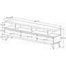 Rack com Painel para TV até 72 Polegadas Ripado Pés Madeira Maciça Classic - 3