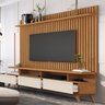 Rack com Painel para TV até 72 Polegadas Ripado Pés Madeira Maciça Classic - 5