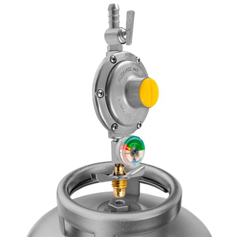 Regulador Registro de Gás de Cozinha Doméstico com Monômetro Vazão 2kg/h | Aliança