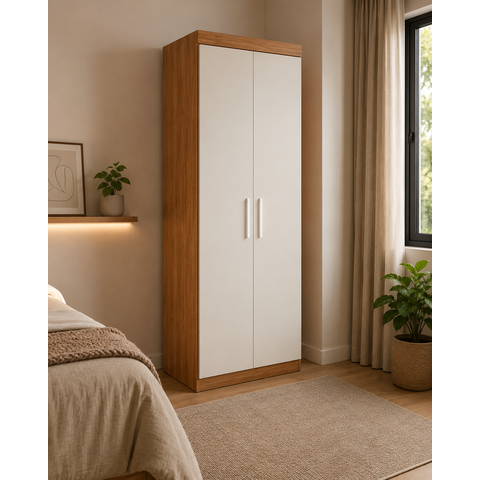 Guarda Roupa Genova Módulo de 2 Portas Freijo com Off White Batrol