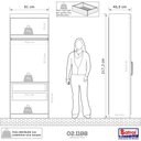 Ver imagem 4 de Guarda Roupa Genova Módulo de 2 Portas Freijo com Off White Batrol