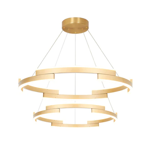 Pendente Match Dourado (d)40 +60cm (c)0cm (l)20cm (a)3,5cm 2x80w 3000k 4800lm Led - Mv002
