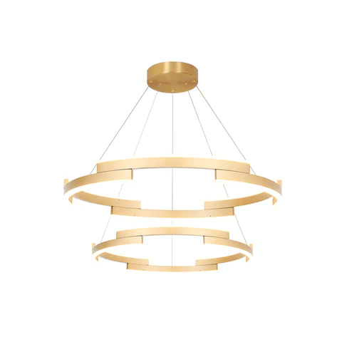Pendente Match Dourado (d)40 +60cm (c)0cm (l)20cm (a)3,5cm 2x80w 3000k 4800lm Led - Mv002
