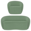 Ver imagem 1 de Sofá 3 Lugares Living 180cm e 1 Poltrona Giratória Garbin K04 Bouclê Verde - Mpozenato