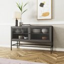 Ver imagem 1 de Buffet 2 Portas de Vidro Canelado Aço Euforia Yescasa