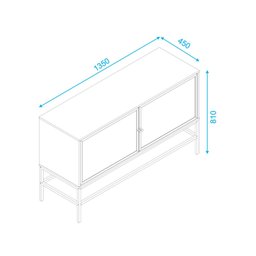 Buffet 2 Portas de Vidro Canelado Aço Euforia Yescasa - 5