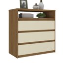 Ver imagem 2 de Cômoda 3 Gavetas 1 Nicho 100% MDF Gales Marrom/Nogueira/Areia
