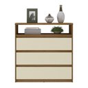 Ver imagem 4 de Cômoda 3 Gavetas 1 Nicho 100% MDF Gales Marrom/Nogueira/Areia