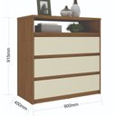 Ver imagem 3 de Cômoda 3 Gavetas 1 Nicho 100% MDF Gales Marrom/Nogueira/Areia