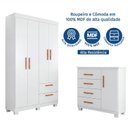 Ver imagem 6 de Conjunto Quarto de Solteiro Roupeiro Flórida + Cômoda Monique 100% MDF Yescasa