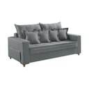 Ver imagem 2 de Sofá 3 Lugares Beny 200cm com Almofadas e Pés de Madeira