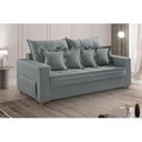 Ver imagem 1 de Sofá 3 Lugares Beny 200cm com Almofadas e Pés de Madeira