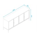 Ver imagem 5 de Buffet 4 Portas 3 Gavetas Vidro Canelado Aço Euforia Yescasa