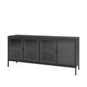 Ver imagem 3 de Buffet 4 Portas 3 Gavetas Vidro Canelado Aço Euforia Yescasa