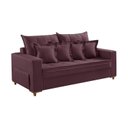 Ver imagem 2 de Sofá 3 Lugares Beny 200cm com Almofadas e Pés de Madeira