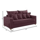 Ver imagem 3 de Sofá 3 Lugares Beny 200cm com Almofadas e Pés de Madeira