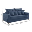 Ver imagem 3 de Sofá 3 Lugares Beny 200cm com Almofadas e Pés de Madeira