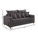 Ver imagem 3 de Sofá 3 Lugares Beny 200cm com Almofadas e Pés de Madeira