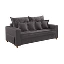 Ver imagem 2 de Sofá 3 Lugares Beny 200cm com Almofadas e Pés de Madeira