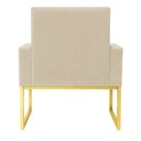 Ver imagem 5 de Kit 2 Poltronas para Recepção Thais com Base de Ferro Dourado Resistente Bege