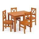 Ver imagem 3 de Conjunto Mesa 110cm Retangular e 4 Cadeiras de Madeira Maciça para Área Gourmet Valenza Yescasa