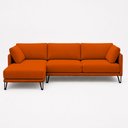 Ver imagem 5 de Sofá Sala de Estar Atena Chaise Esquerdo Pés de Ferro 374cm 6 Lugares Bouclê Terracota M1 - Monari D
