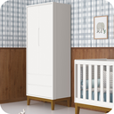 Ver imagem 5 de Quarto de Bebê Berço Evolution + Guarda Roupa 2 Portas Classic Branco Madeira