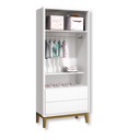 Ver imagem 4 de Quarto de Bebê Berço Evolution + Guarda Roupa 2 Portas Classic Branco Madeira