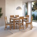 Ver imagem 1 de Mesa de Jantar 6 Lugares Astana Freijó/off White - Pnr Móveis