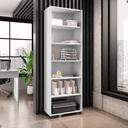 Ver imagem 3 de Estante Sevilha Branco Trama 188cm para Livros e Decoração Multiuso Aberta