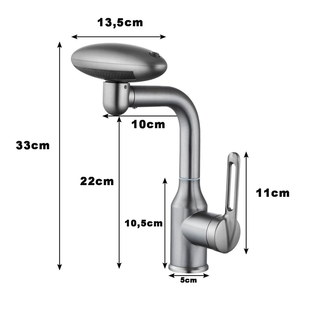 Torneira Monocomando Cozinha Misturador Agua Quente Fria Rotaçao 360 Graus Quatro Jatos Bancada Mesa - 11