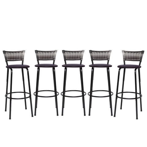 Kit 5 Banquetas Alta para Cozinha Junco Degradê Bancada Bistrô Balcão Ilhas Área Gourmet Piscina