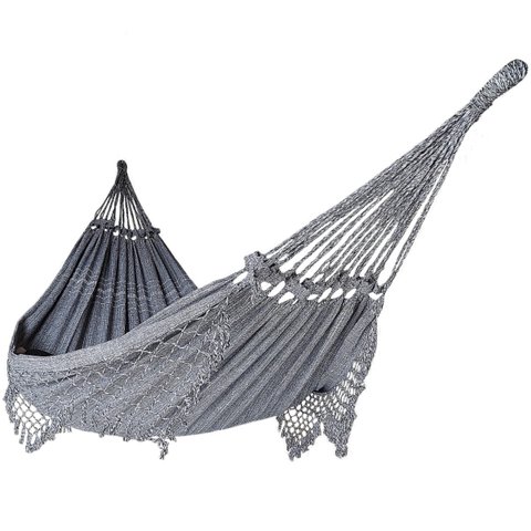 Rede de Dormir Casal Balanço de Algodão Reforçada 3,80m X 1,50m Varias Cores:cinza Mesclado