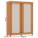 Ver imagem 3 de Guarda Roupa Toledo 2 Portas de Correr 100% Mdf C/pes Cinamomo Off White Fosco/fend La 131