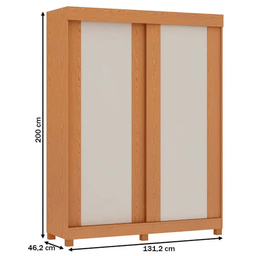Guarda Roupa Toledo 2 Portas de Correr 100% Mdf C/pes Cinamomo Off White Fosco/fend La 131 - 3